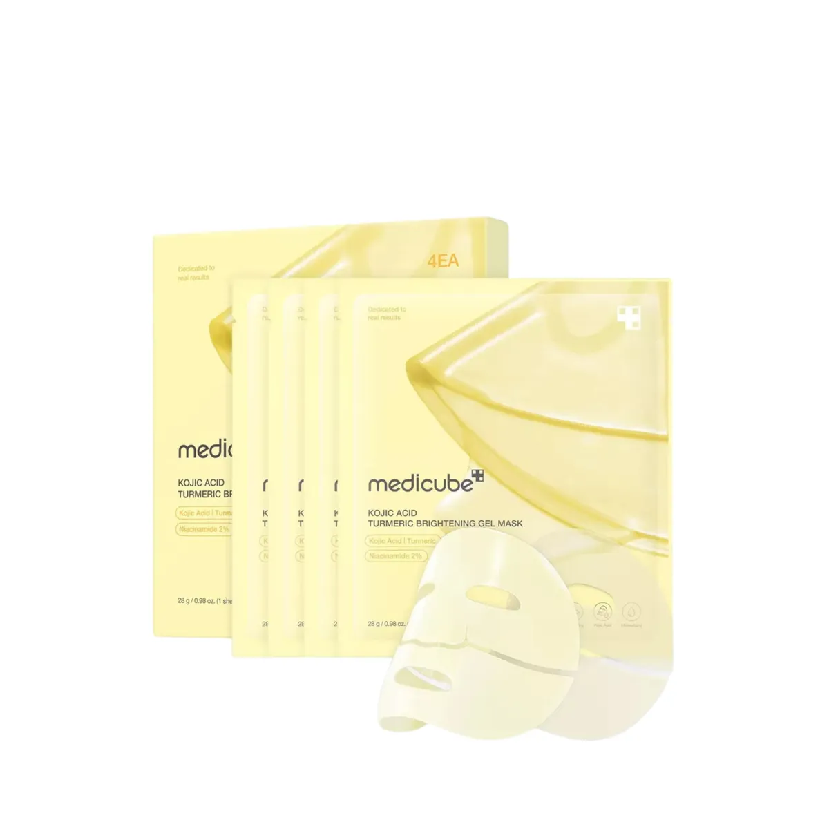 Medicube Kojic Acid Turmeric Brightening Gel Mask 4Pcs