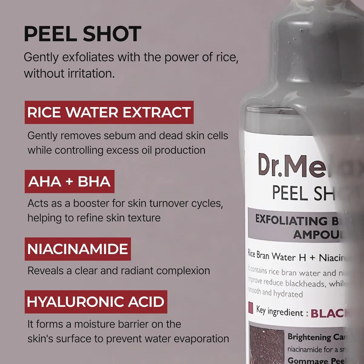 Dr.Melaxin Peel Shot Glow Black Rice Peeling Ampoule 80ml