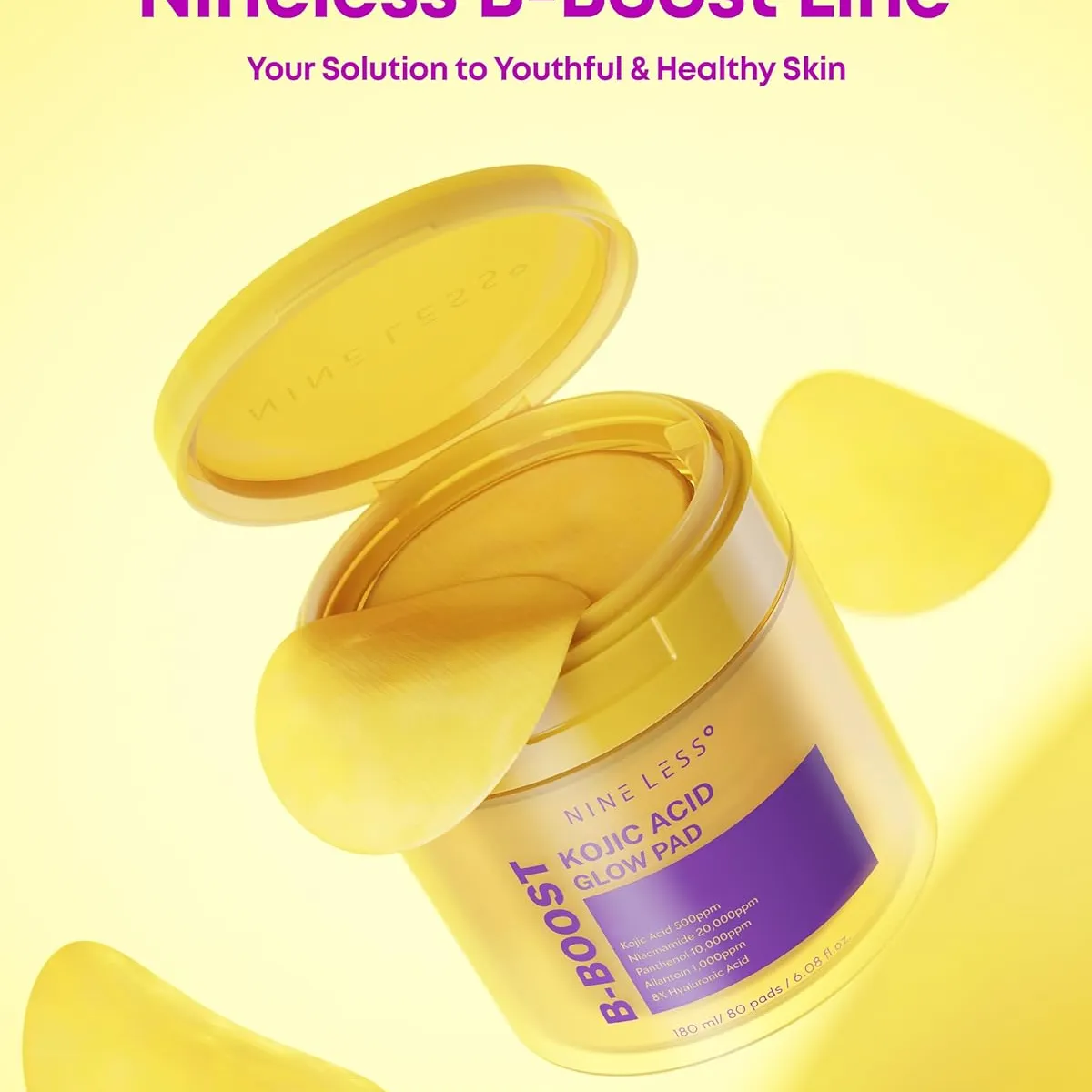 Nineless B-BOOST Kojic Acid Glow Pad 180ml - 80pads