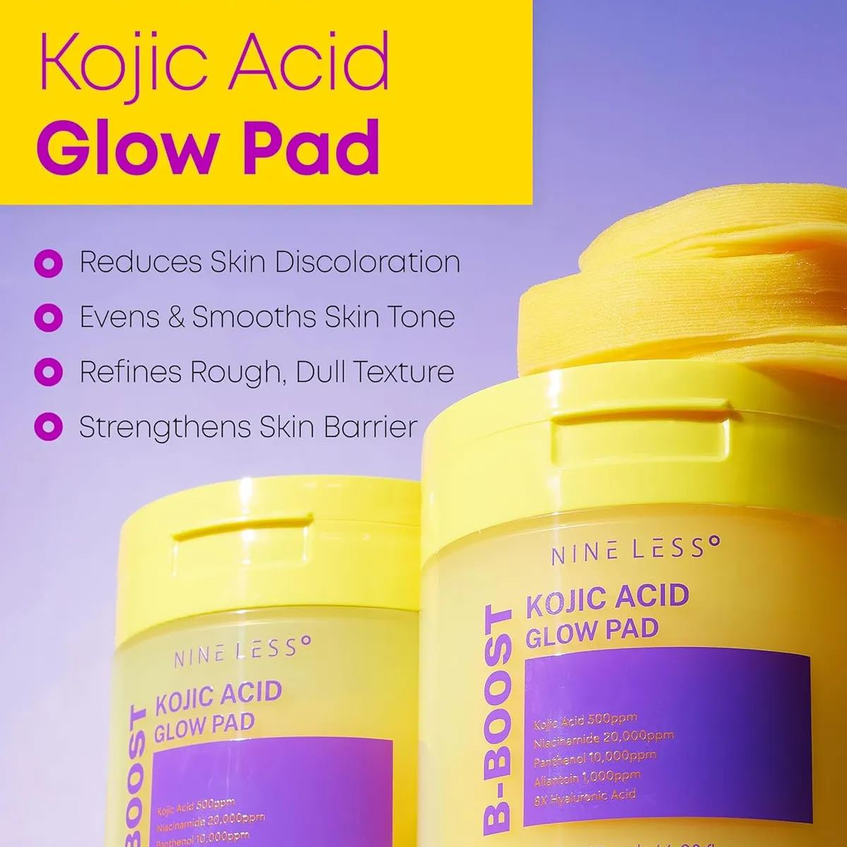 Nineless B-BOOST Kojic Acid Glow Pad 180ml - 80pads