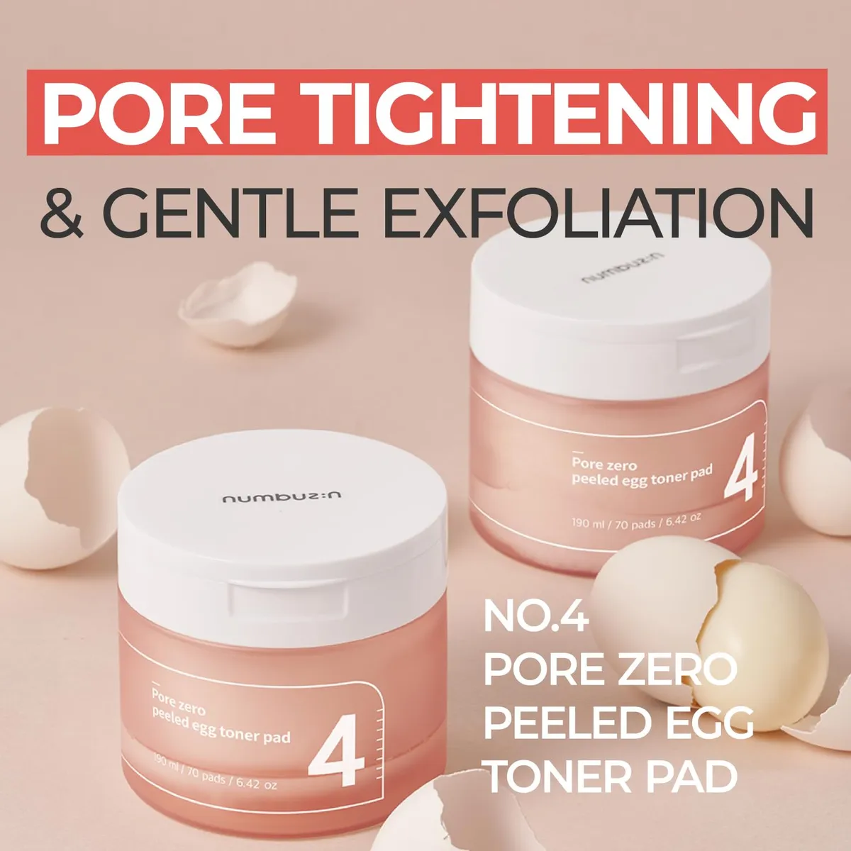 Numbuzine No.4 Pore Zero Peeled Egg Toner Pad - 70 pads - 190 ml