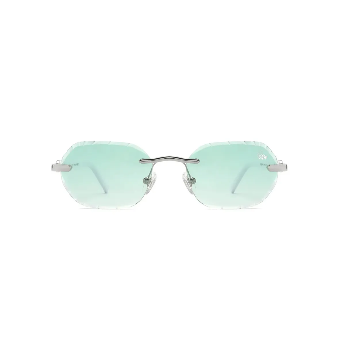 Diamond Cut Willow Green Silver | White