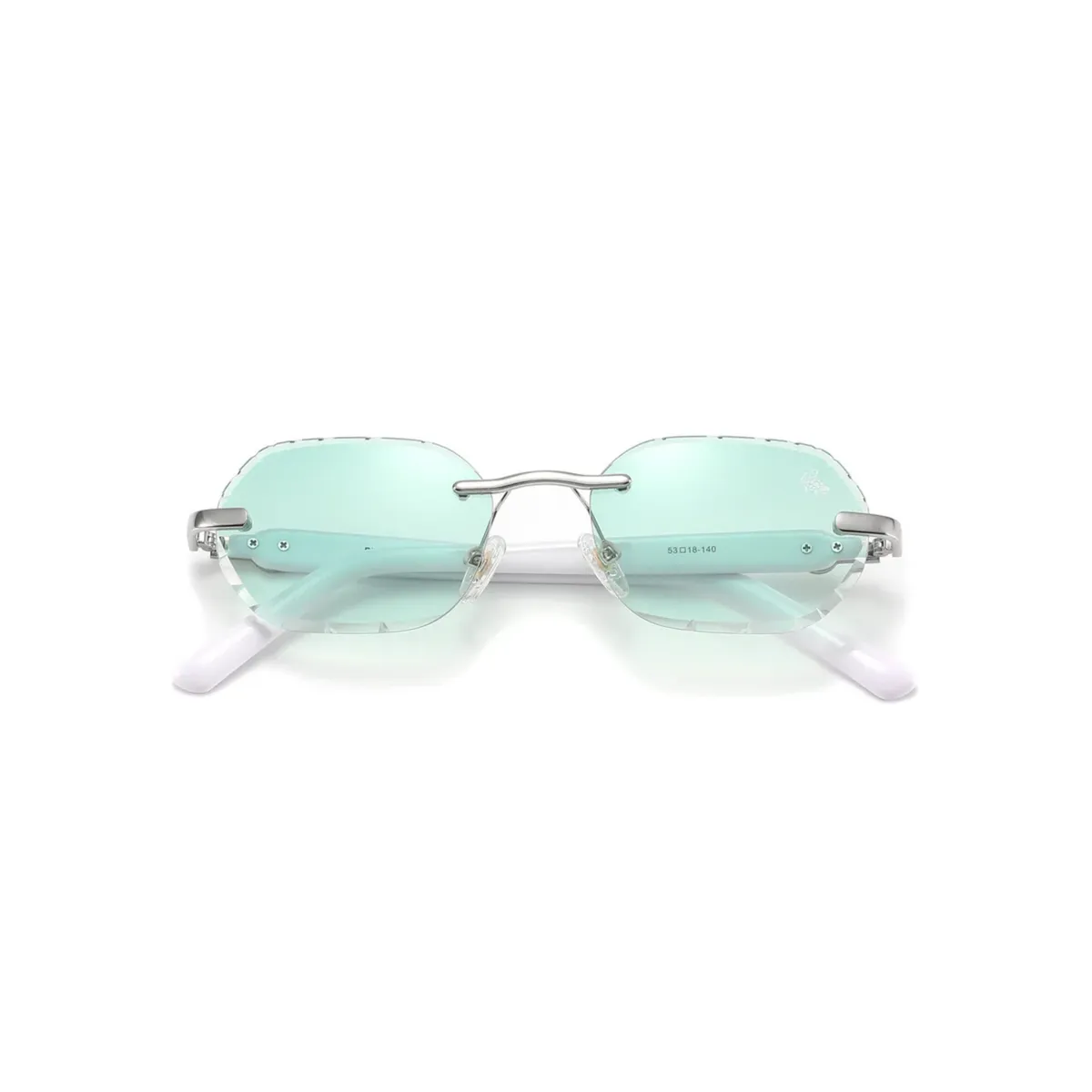 Diamond Cut Willow Green Silver | White