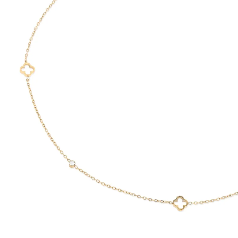 Clover Flower Necklace - Gold