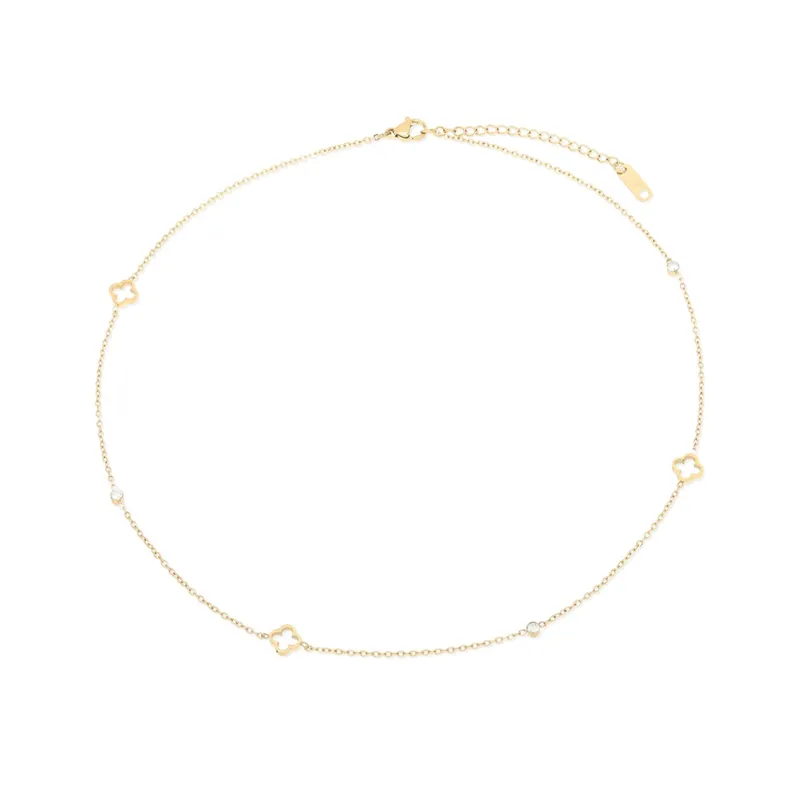 Clover Flower Necklace - Gold