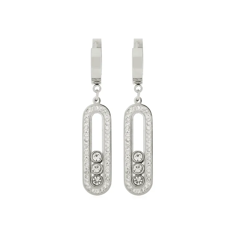 Three Diamond Earrings - Silver