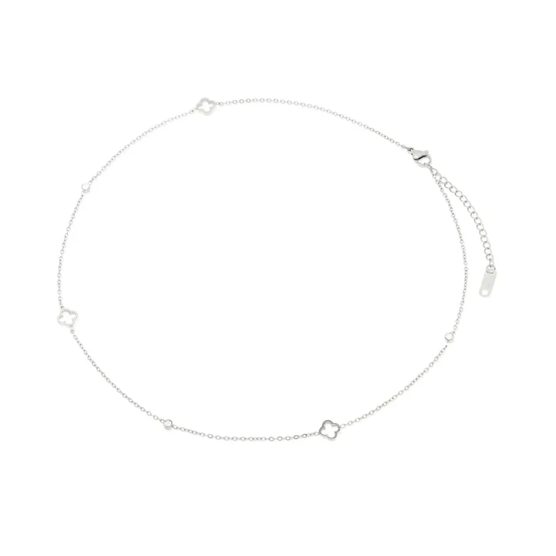 Clover Flower Necklace - Silver