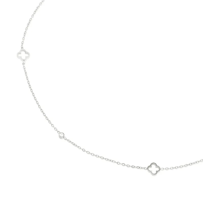 Clover Flower Necklace - Silver