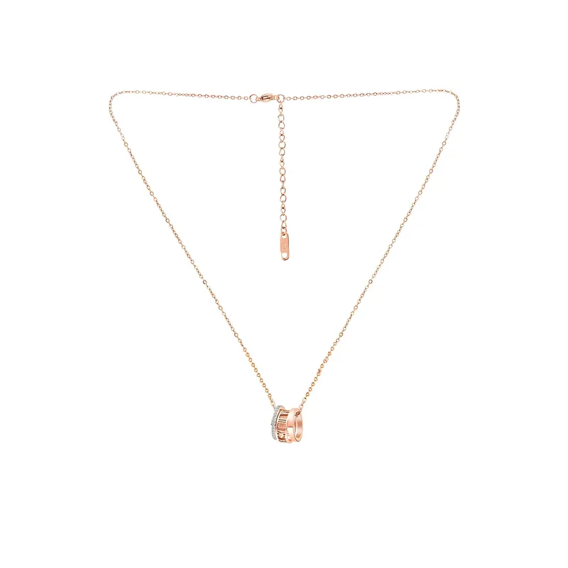 Three Ring Necklace - Rose Gold