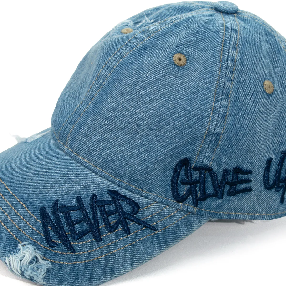 Never Give Up Cap -Denim