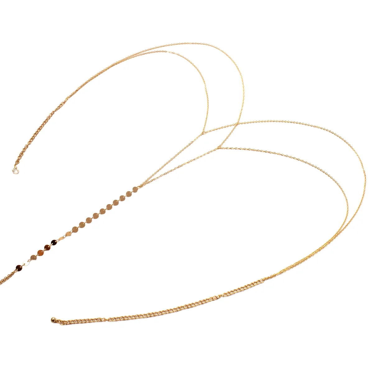 Simple Sequin Body Chain - Gold