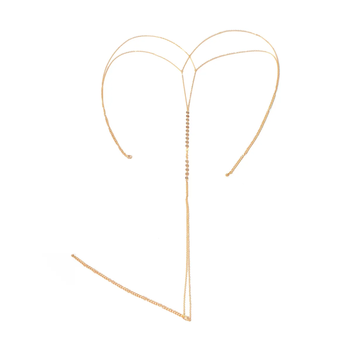 Simple Sequin Body Chain - Gold