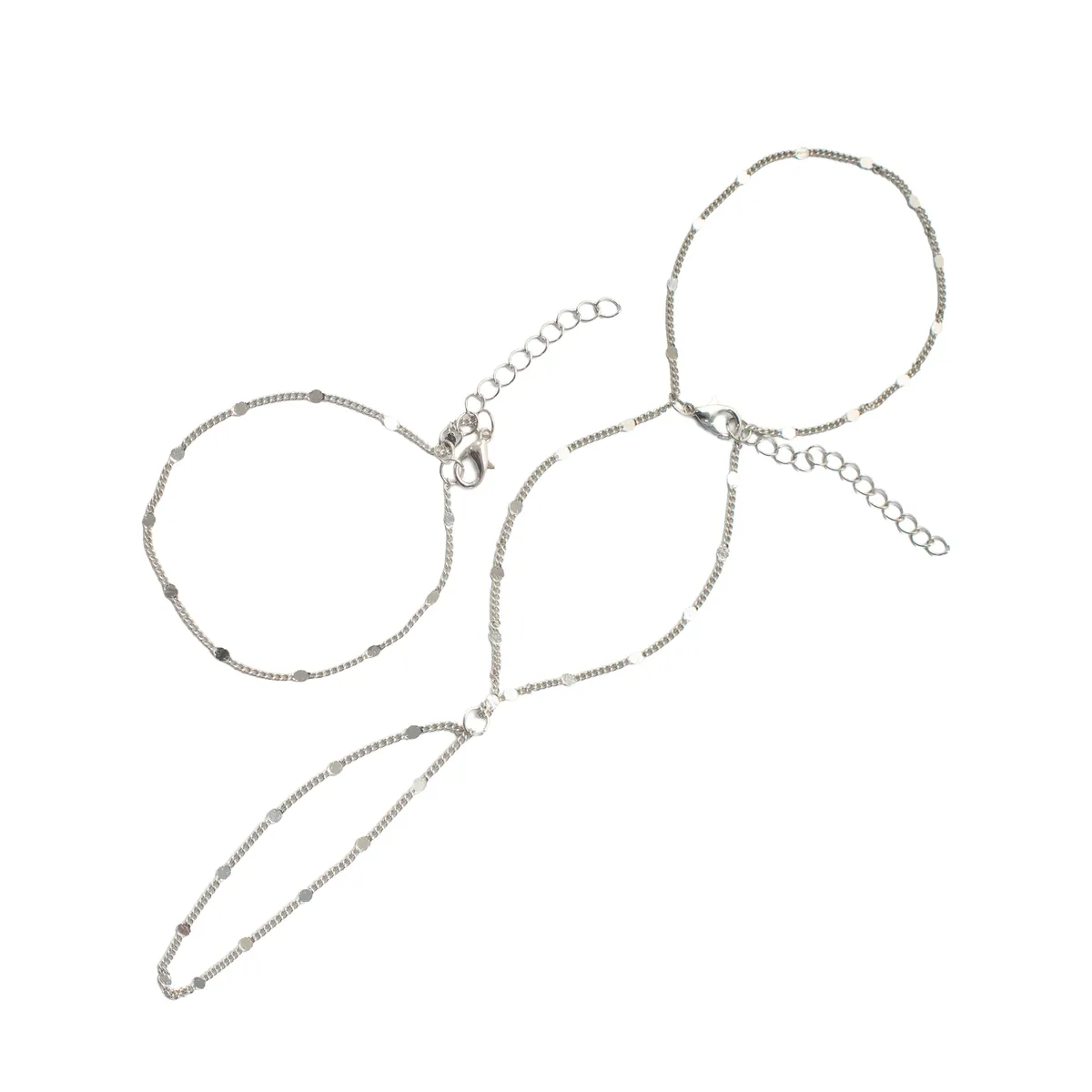 Finger Ring Hand Chain  - Silver