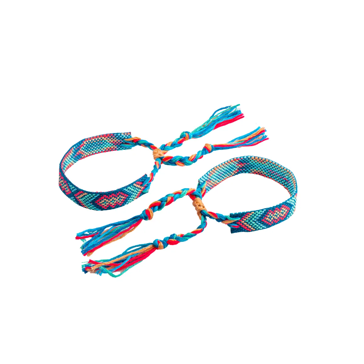 Braided Bracelet Set of 2 - Bubble Pop  Electric