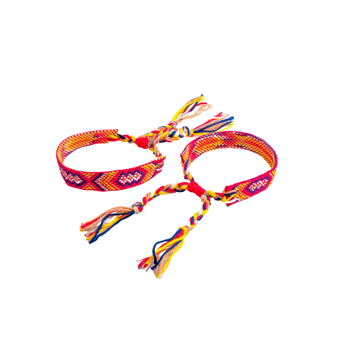 Braided Bracelet Set of 2 - Pixel Rainbow