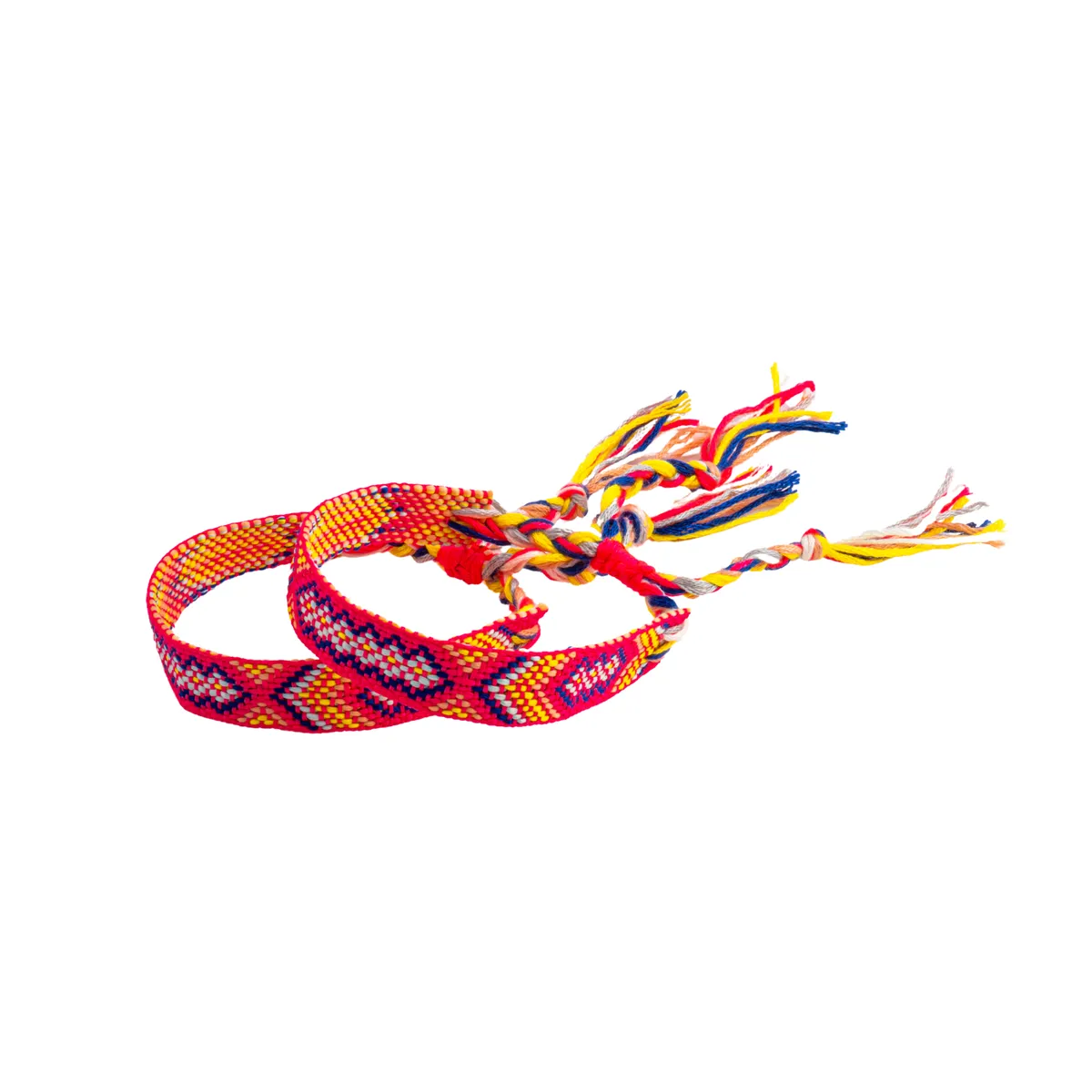 Braided Bracelet Set of 2 - Pixel Rainbow