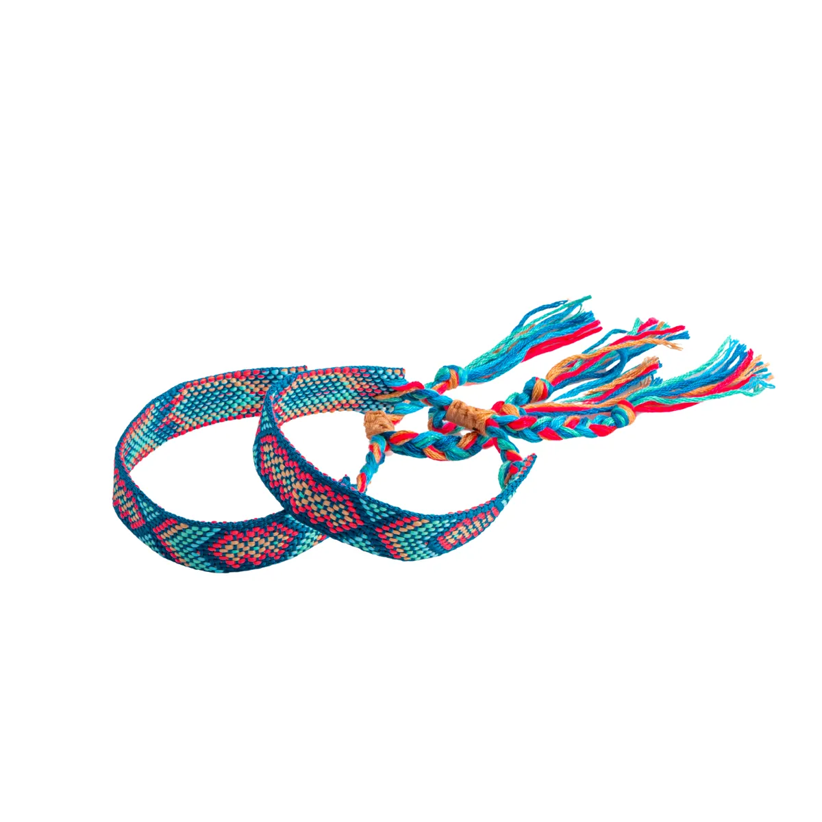 Braided Bracelet Set of 2 - Bubble Pop  Electric