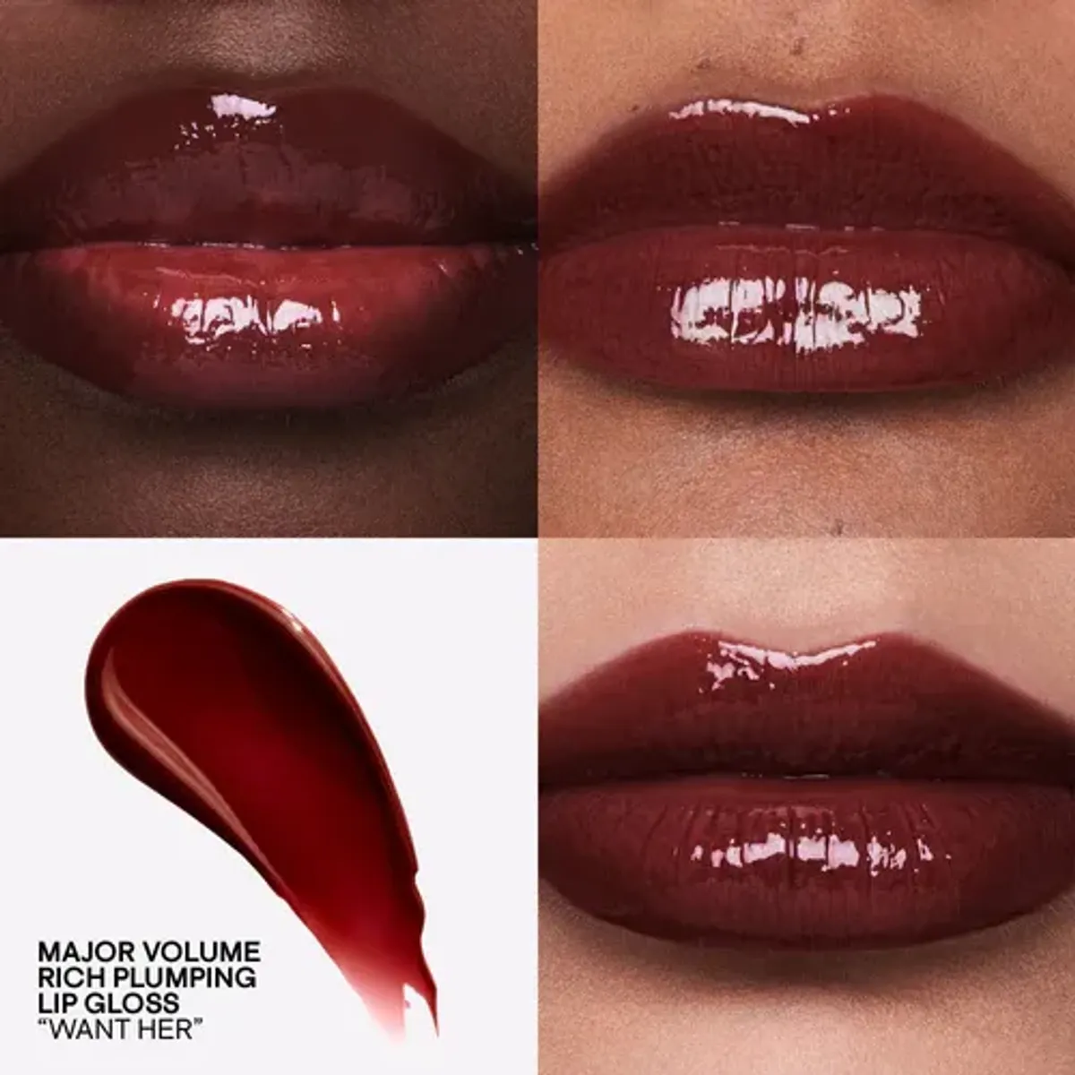 Major Volume Plumping Lip Gloss Rich Color - Want Her (Deep wine)