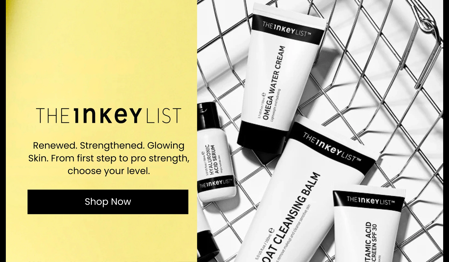 The Inkey List promotional banner on Linco marketplace