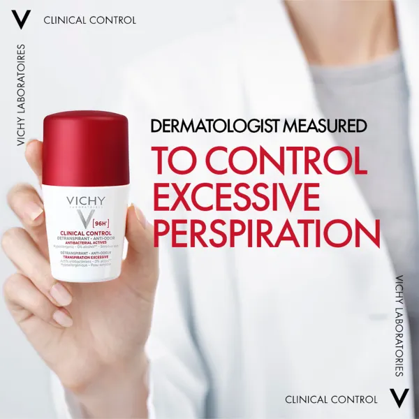 Vichy Deo Roll 96H Clinical Control 50Ml-White