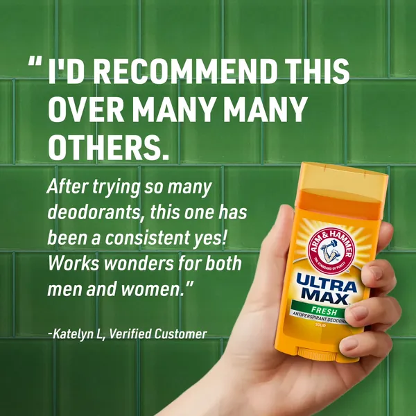 Arm & Hammer Ultra Max Deodorant- Fresh- Solid Wide Stick