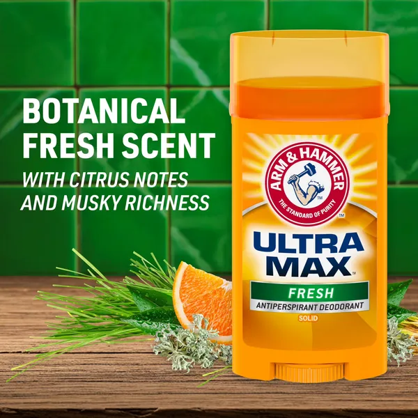 Arm & Hammer Ultra Max Deodorant- Fresh- Solid Wide Stick