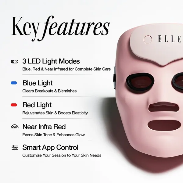 Elle LED Mask Radiance Boost Pro Facewear Pink Colour