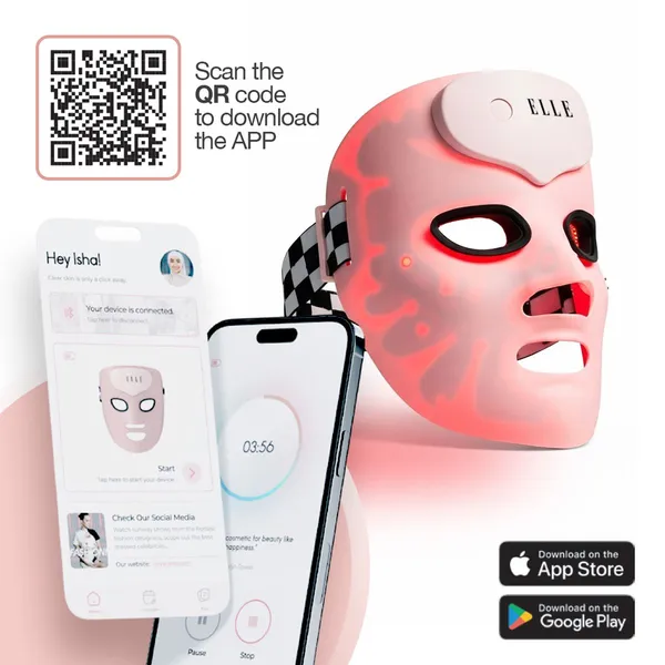 Elle LED Mask Radiance Boost Pro Facewear Pink Colour