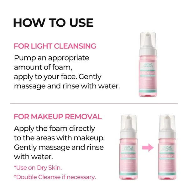 Dr.Melaxin Melting Cleanser - Hypoallergenic Makeup remover with Quick Bubble 150ml