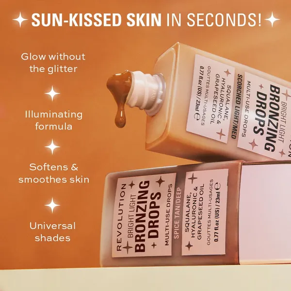Revolution Bright Light Bronzing Drops Deep Bronze Summer Spice