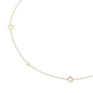 Clover Flower Necklace - Gold