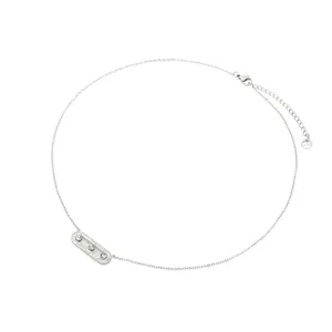 Three Diamond Necklace -Silver 