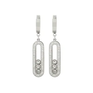 Three Diamond Earrings - Silver