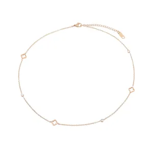 Clover Flower Necklace - Rose Gold