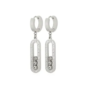 Three Diamond Earrings - Silver